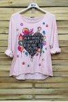 T-SHIRT CORAZÓN 7001 ROSA