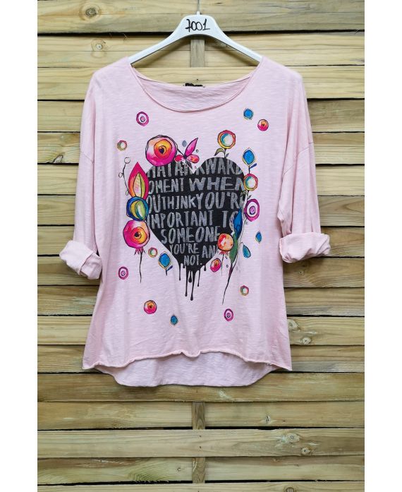 T-SHIRT CORAZÓN 7001 ROSA