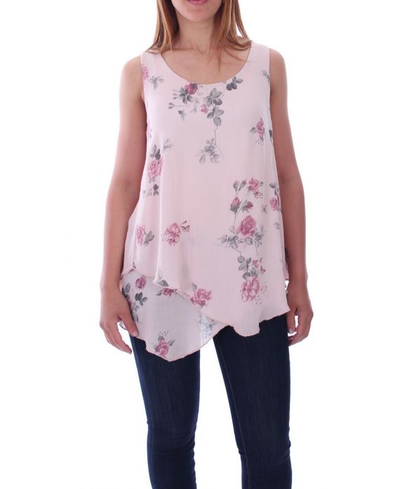 TOP DRAPE KWIATY 9136 RÓŻOWY