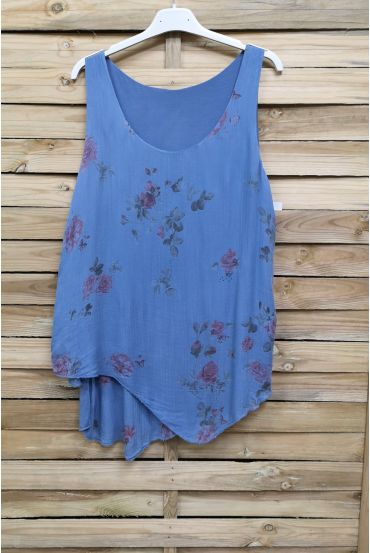 TOP DRAPE FLEURS 1022 BLEU