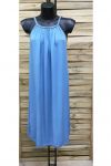 ROBE FLUIDE COL FANTAISIE 1025 BLEU