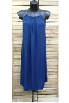 ROBE FLUIDE COL FANTAISIE 1025 BLEU MARINE