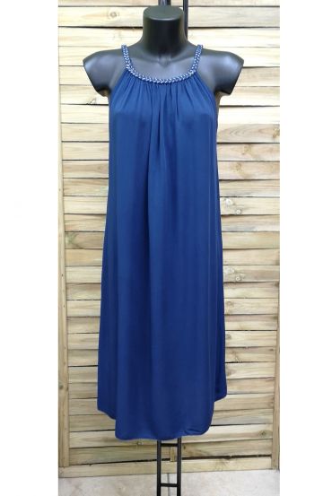 FLOWING GOWN FANCY COLLAR 1025 NAVY BLUE