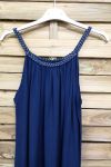 FLIEßENDEN KLEID-AUSSCHNITT FANTASIE-1025-MARINE-BLAU