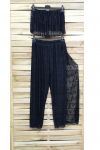 CONJUNTO DE 2 PIEZAS DE ENCAJE 1029 NEGRO