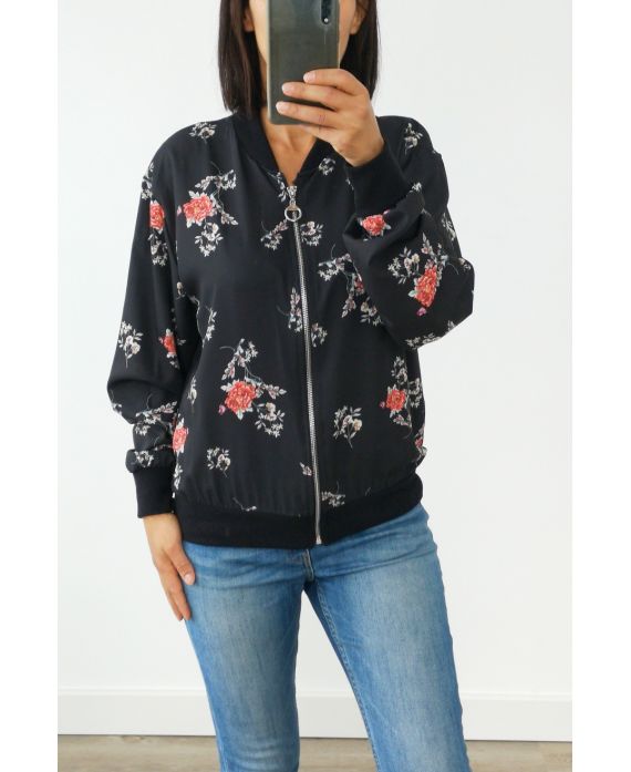 BOMBER FLORAL 3009 BLACK