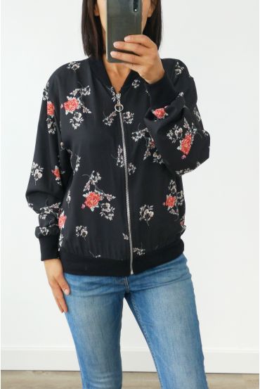 BOMBER BLOEMEN 3009 ZWART