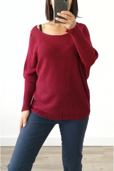 WEŁNIANY SWETER 3016 BORDEAUX