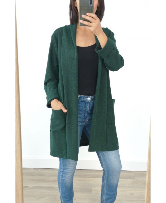 GILET/VESTE LONG POCHES 3013 VERT