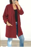 GILET/VESTE LONG POCHES 3013 ROUGE