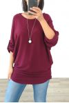 A SWEATER-SOFT + NECKLACE OFFERED 3005 BORDEAUX