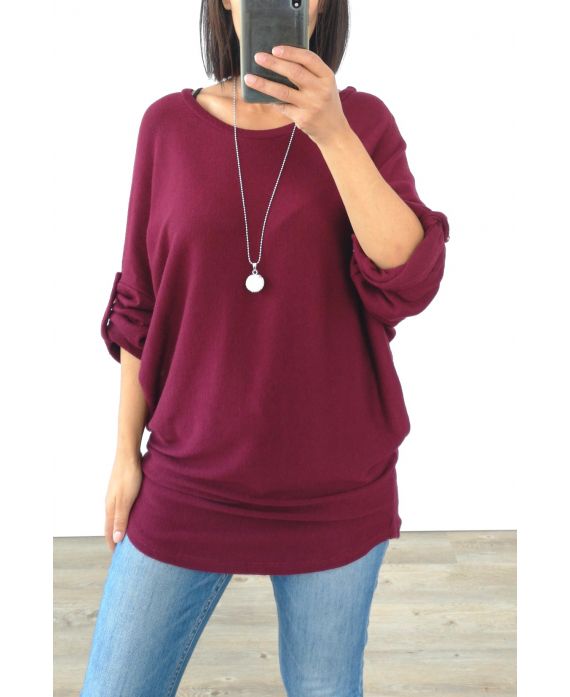 A SWEATER-SOFT + NECKLACE OFFERED 3005 BORDEAUX