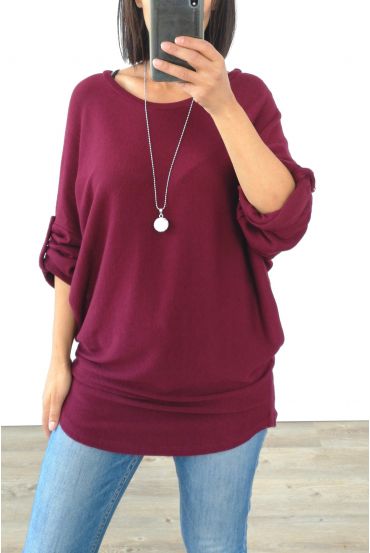 A SWEATER-SOFT + NECKLACE OFFERED 3005 BORDEAUX