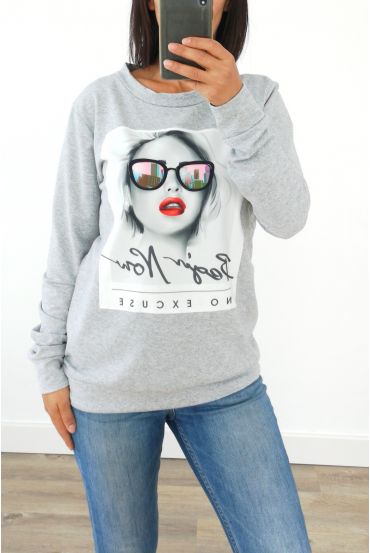 SWEAT FEMME 3007 GRIS