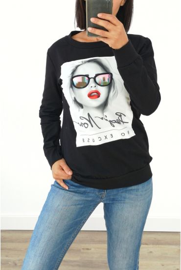 SWEAT WOMAN 3007 BLACK