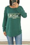 SWEATER SHOULDER BUTTONS I LOVE 3029 GREEN