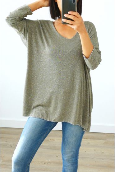 PULL OVERSIZE IRISE 3035 VERT MILITAIRE