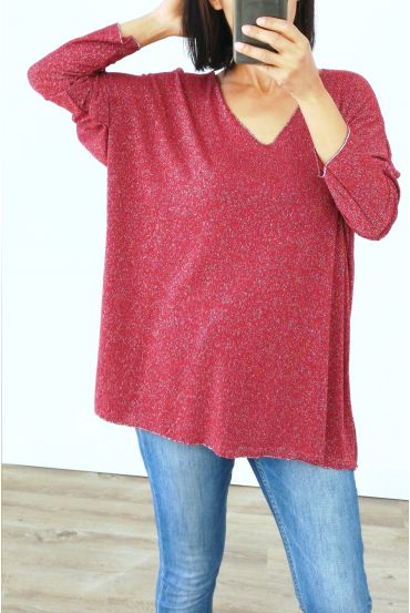 PULL OVERSIZE IRISE 3035 BORDEAUX