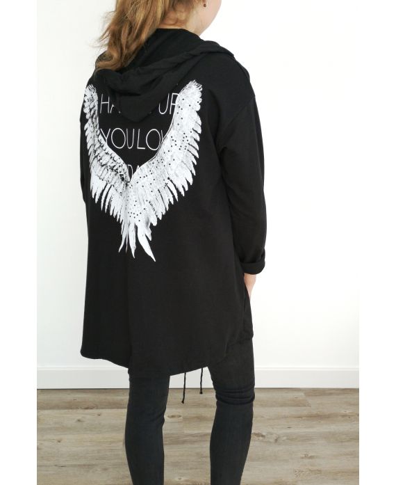 VESTE AILES DOS STRASS 3006 NOIR