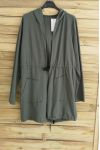 VESTE A CAPUCHE DOS FEMME 3011 VERT MILITAIRE