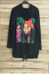 VESTE A CAPUCHE DOS FEMME 3011 NOIR