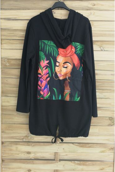 JACKET HAS HOOD BACK WOMAN 3011 BLACK