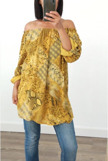 TUNIC HAS NECKLINE ELASTIQUEE 3024 MUSTARD