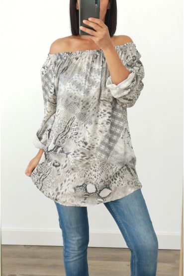 TUNIC HAS NECKLINE ELASTIQUEE 3024 GRAY