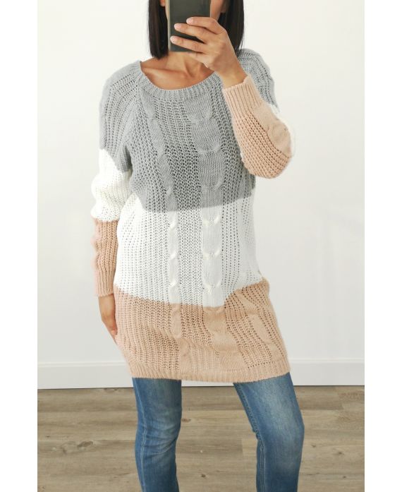 PULL LONG EN LAINE 3032 GRIS