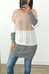 PULLOVER LONG WOLL-3032 ROSA