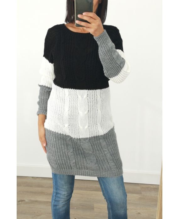 PULL LONG EN LAINE 3032 NOIR