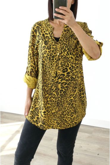 BLOUSE PATTERN LEOPARD 3025 MUSTARD