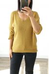 KNIT SWEATER V-NECK 3019 MUSTARD