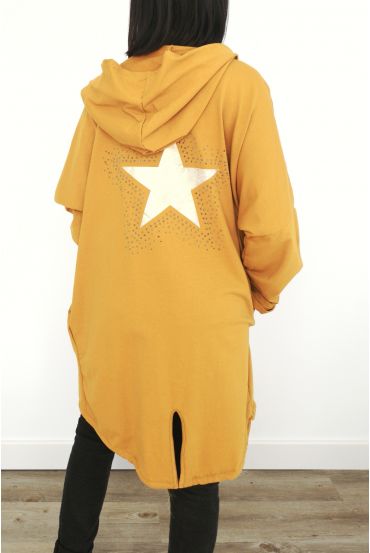 VESTE DOS ETOILE STRASS 3031 MOUTARDE