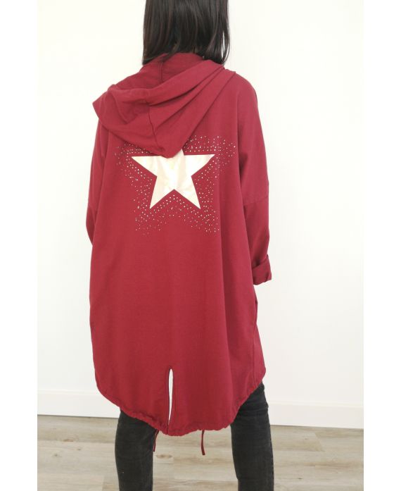 JACKET BACK STAR RHINESTONES 3031 BORDEAUX