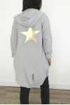 CHAQUETA DE VUELTA ESTRELLA DE DIAMANTES DE IMITACIÓN 3031 GRIS