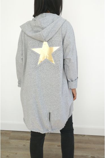 VESTE DOS ETOILE STRASS 3031 GRIS