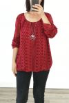 LACE TOP + KETTING AANGEBODEN 3036 BORDEAUX