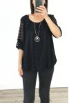 LACE TOP + NECKLACE OFFERED 3036 BLACK