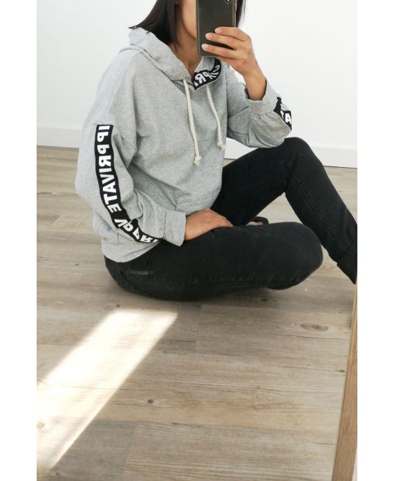 SWEAT A CAPUCHE VIP PRIVATE 3038 GRIS