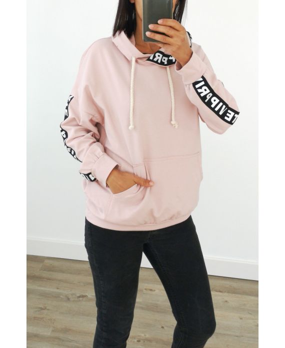 SWEAT A CAPUCHE VIP PRIVATE 3038 ROSE