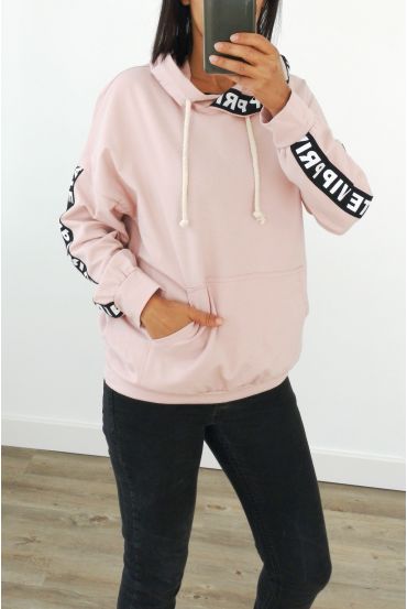 SWEAT A CAPUCHE VIP PRIVATE 3038 ROSE