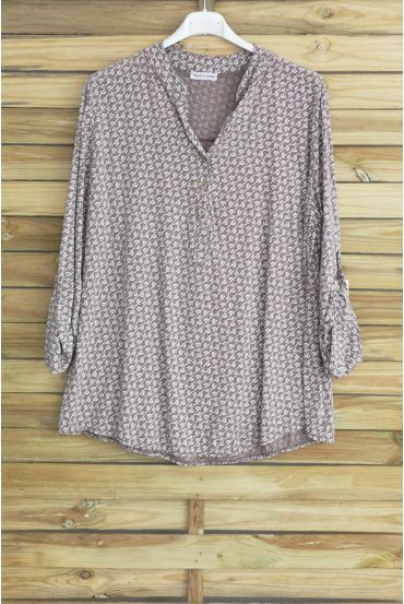 BLUSE DRUCKT 3018 TAUPE