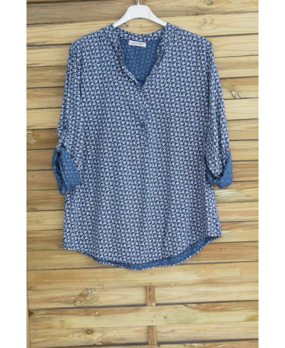 BLUSA STAMPA 3018 BLU