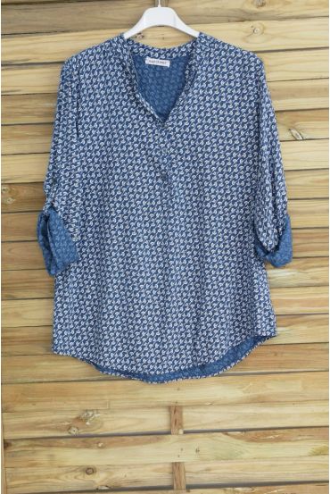 BLUSA STAMPA 3018 BLU