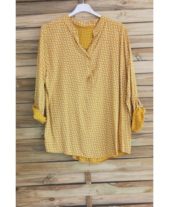 BLUSA STAMPA 3018 SENAPE