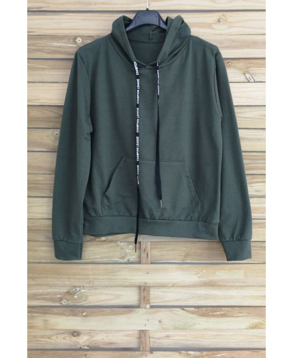 SWEAT A CAPUCHE 3040 VERT MILITAIRE