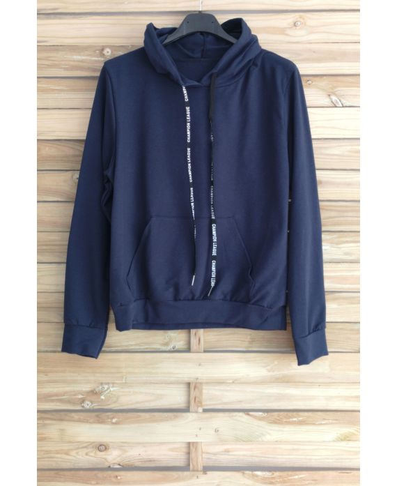 SWEAT A CAPUCHE 3040 BLEU MARINE