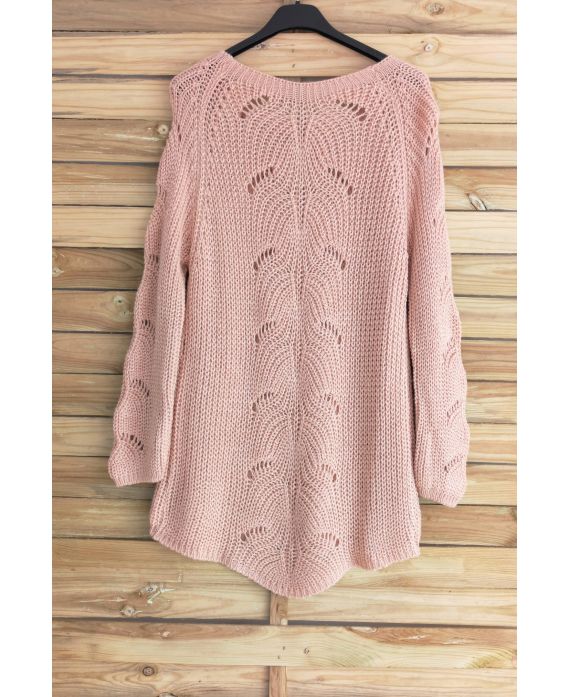 PULLOVER LAINE AJOURE 3015 ROSE