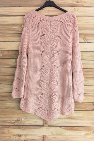 PULLOVER WOLLE AJOURE 3015 ROSA
